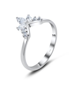 Maple Leaf CZ Silver Ring NSR-3365